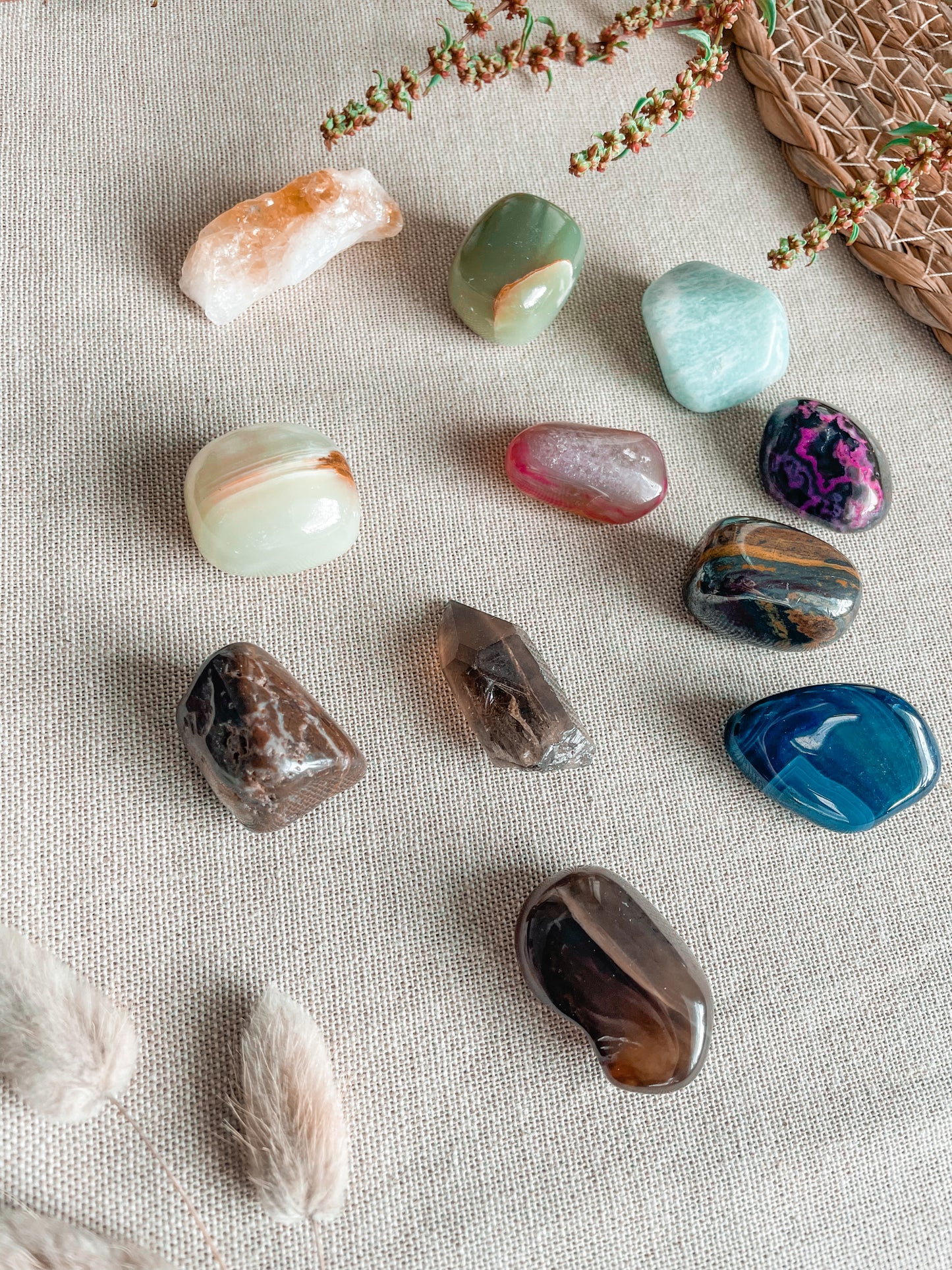 Crystal Tumble Stone Keychain