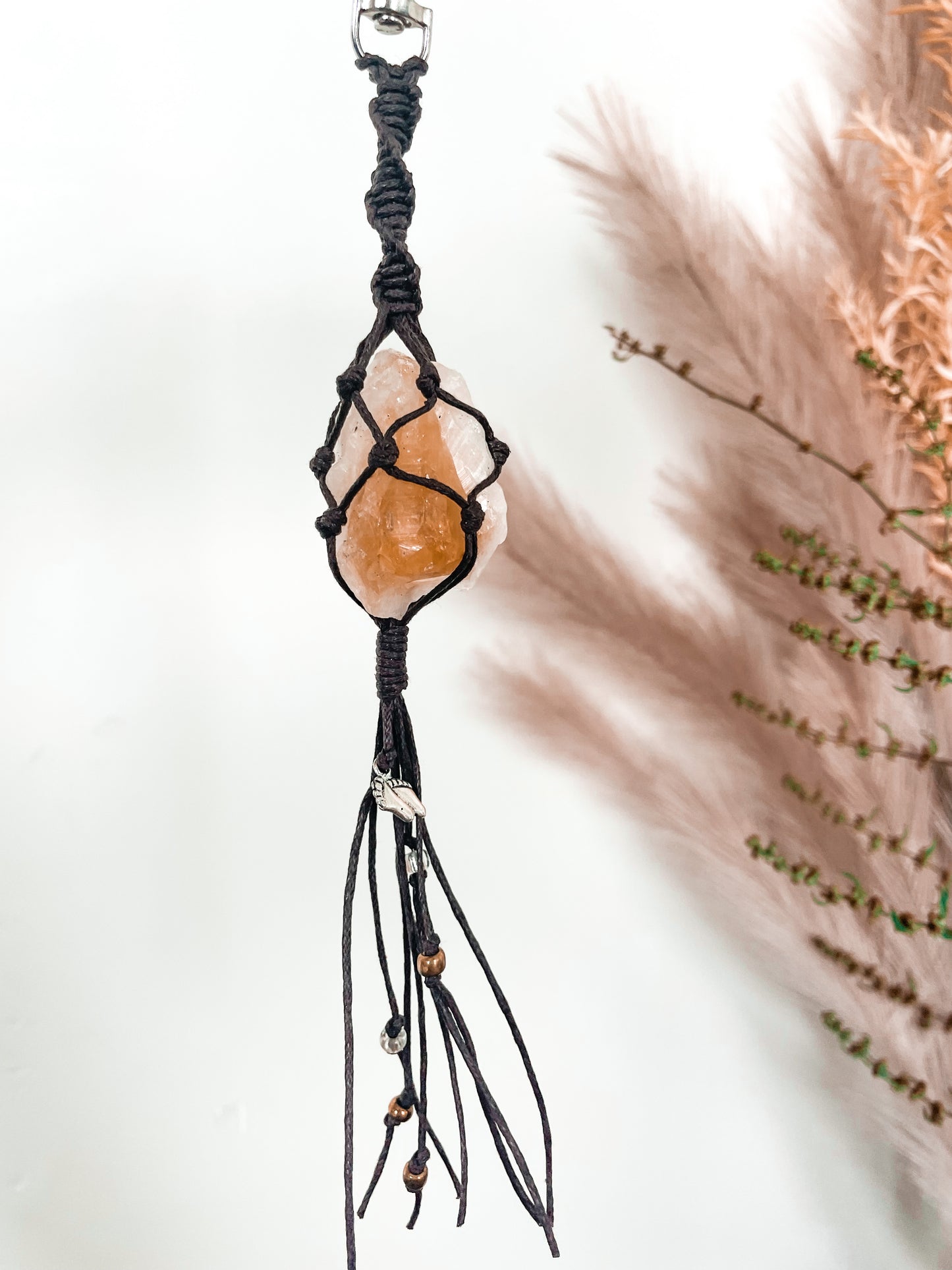 Crystal Tumble Stone Keychain